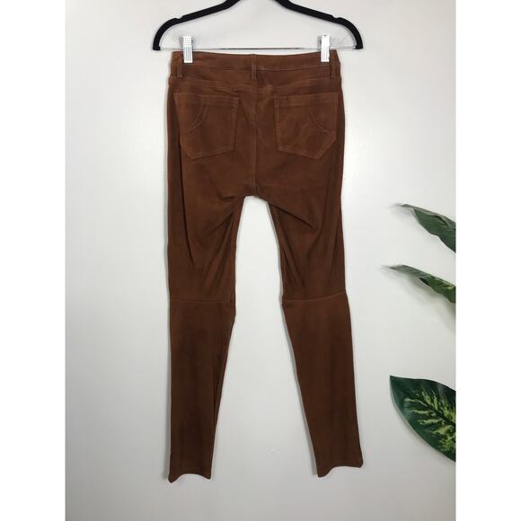 New Maje Women's 38 Pants Suede Leather Camel Brown Durable Versatile US Medium - Picture 10 of 15